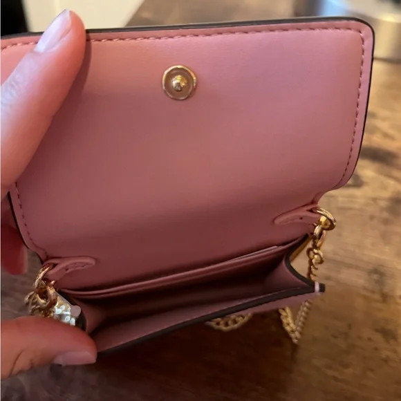 Coach Mini Wallet On A Chain in Light Pink with Gold Hardware - Picture 3 of 4